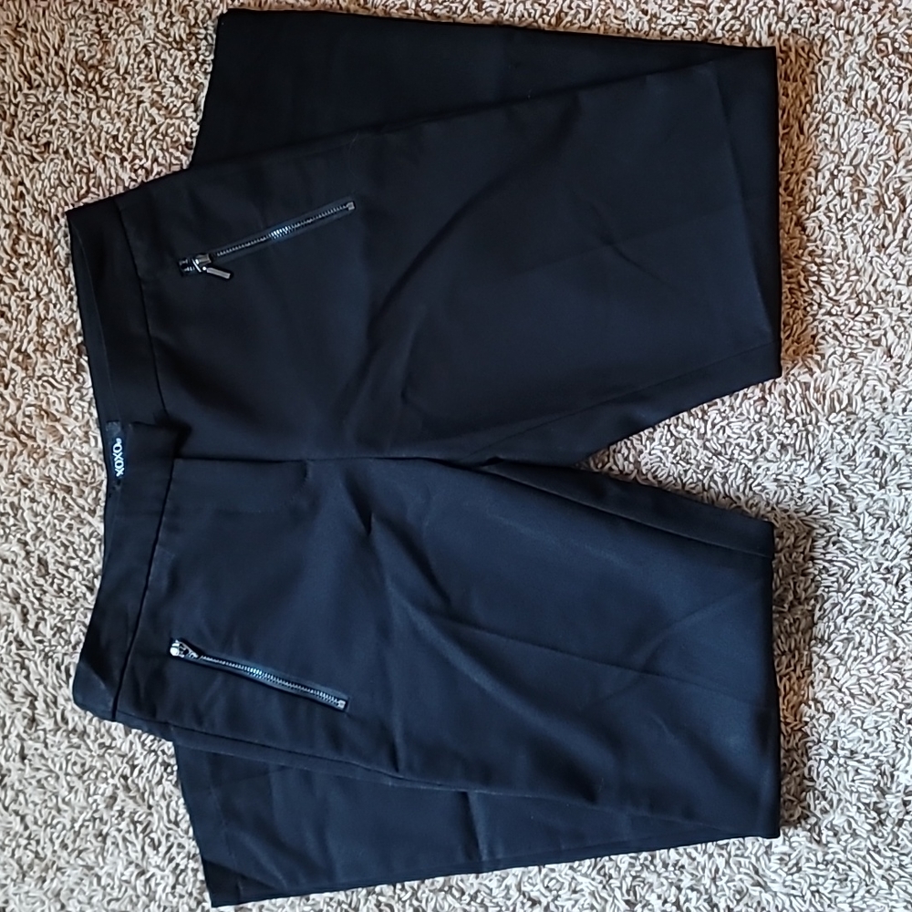 XOXO Black Zip Front Trouser Pants | Juniors Size 1/2 | Dressy Work Slacks
